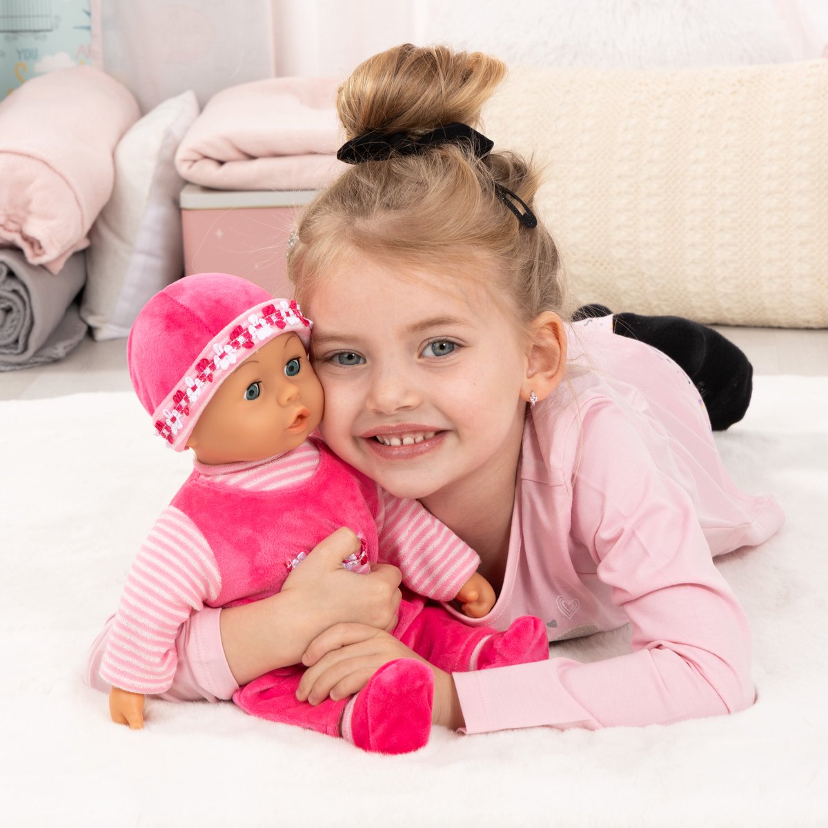 Bayer Design - Babypop First Words Baby 38 cm in roze — afbeelding 4