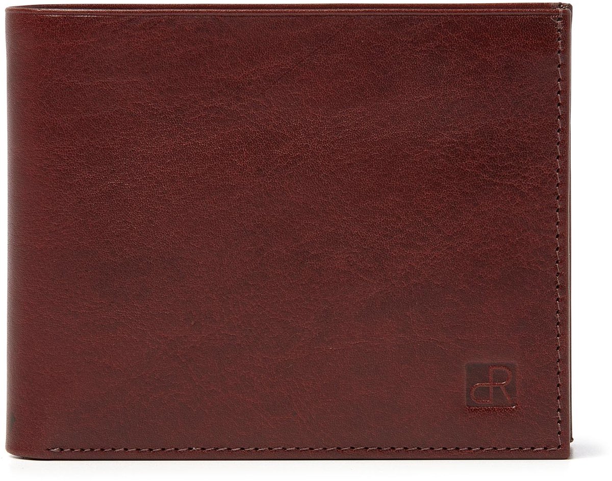 Heren Billfold dR Amsterdam | Leren portemonnee voor heren | Billfold met 2 briefgeldvakken en ruimte voor 10 betaalpassen | Muntgeld veilig afsluiten met drukknop | RFID-bescherming | Ideaal cadeau voor mannen | 2511