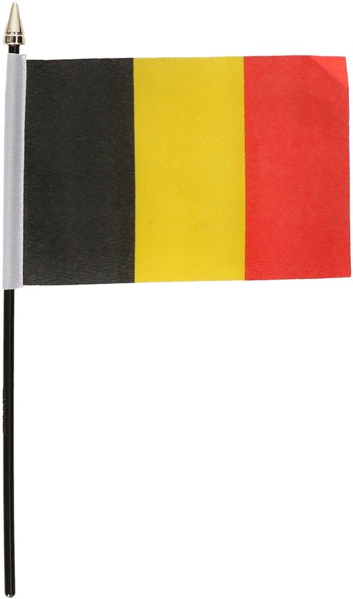 Mini drapeau Belgique sur bâton 10 x 15 cm