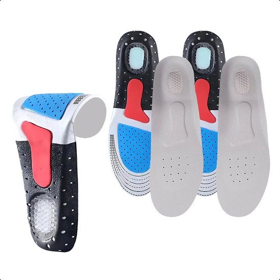 Medure® 2 paires - 35-40 - Semelles en gel - Semelles pour épine calcanéenne - Gris - Semelles de soutien - Rehausseur de talon - Tendon d’Achille - Chaussures de travail homme - Femmes - Femme - Rehaussantes - Tissu éponge - Antidérapant - Sport