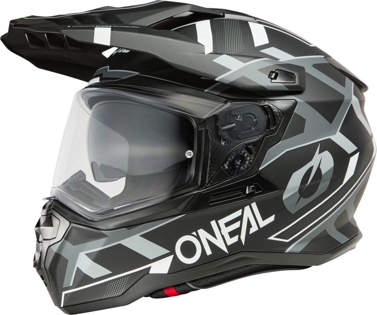 O'NEAL D-SRS Square V.25 Matt Black Grey White Adventure Full Face Helmet - Maat M - Helm