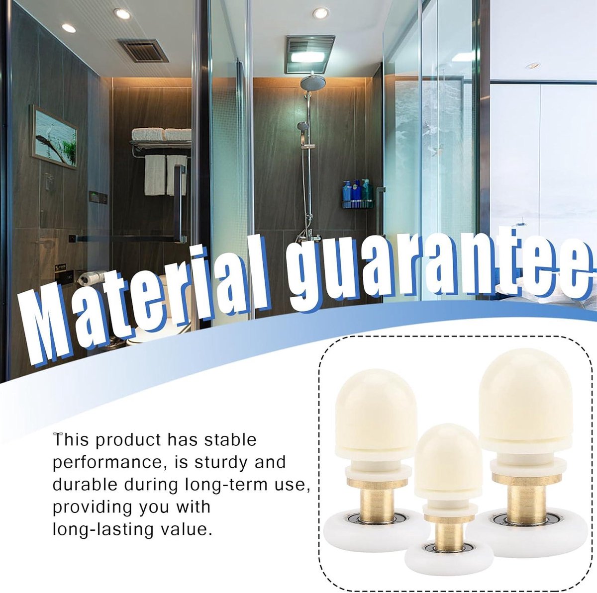 Allecto Premium - Vervangende Douchedeurrollen Katrollen Messing ABS 8 stuks (23mm) Badkamerdeuren.