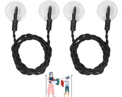 - Draagbare Reiswaslijn met Haken en Zuignappen voor Camping en Reizen - Intrekbare Kledingdrooglijn - Cruise Essentials - Binnen en Buiten - 2 Stuks