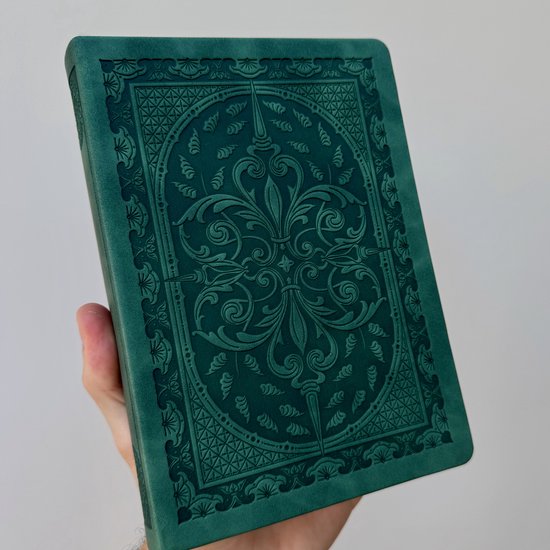 Victoria's Journals - Notitieboek A5 - Old Book Journal - Vintage - Premium Vegan Leer Hardcover - 320 Pagina's Premium Papier (Donkergroen)