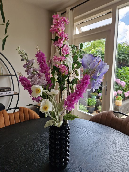 Purple Zijden Boeket – Luxe Kunstbloemen – Paars Tinten – Duurzaam Cadeau – 70-80 cm – Sfeervolle Woondecoratie
