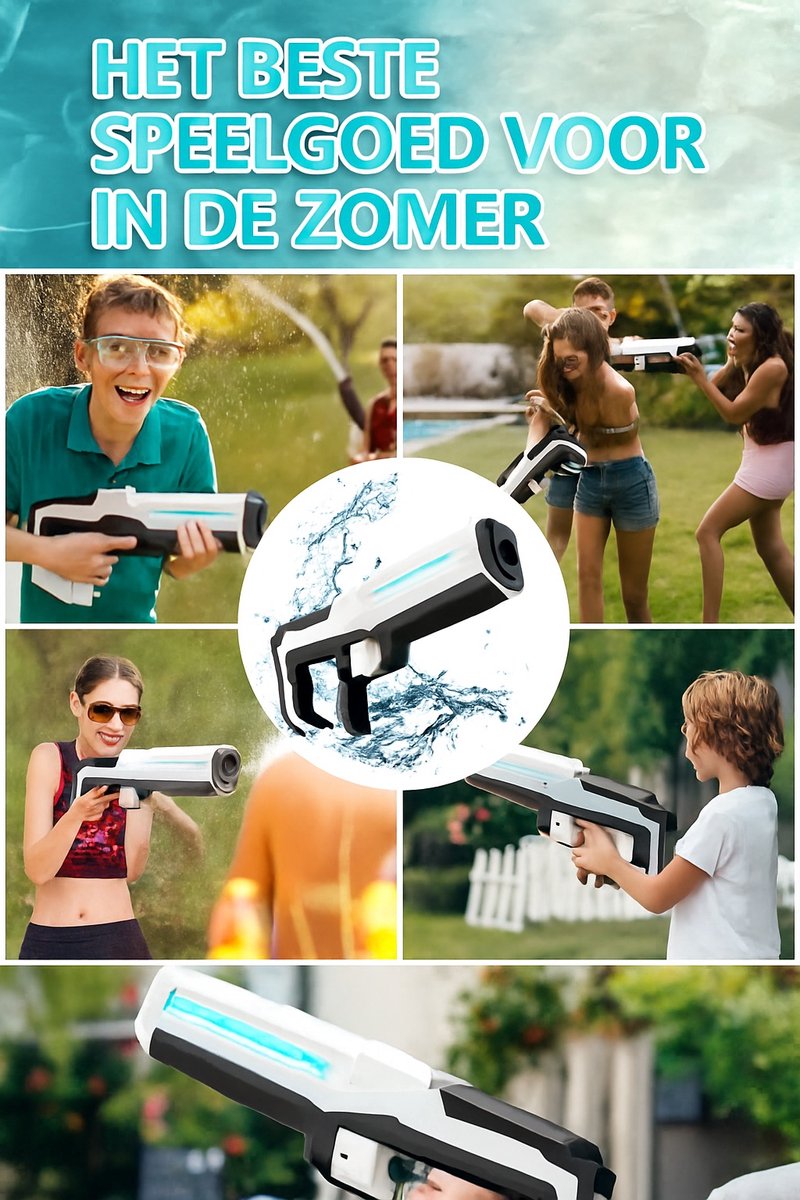 Astravon Elektrisch Waterpistool - Automatisch Waterpistool - Zomer Speelgoed - Watergevecht - Super Soaker - Oplaadbaar Waterpistool - Kinderplezier - Waterpret - Strand Speelgoed - Tuinspeelgoed - Elektrisch Speelgoed - Waterbattle - Outdoor fun - — afbeelding 2