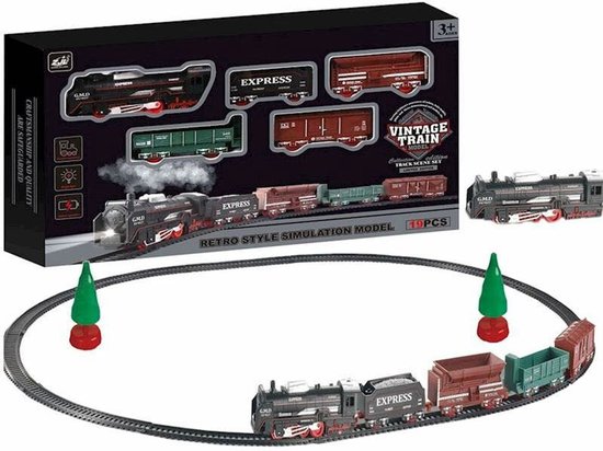 Electric Railway for Children, 192-Piece Train Set with Rails, Light and Sound, from 3 Years, Battery-Operated, Includes Car