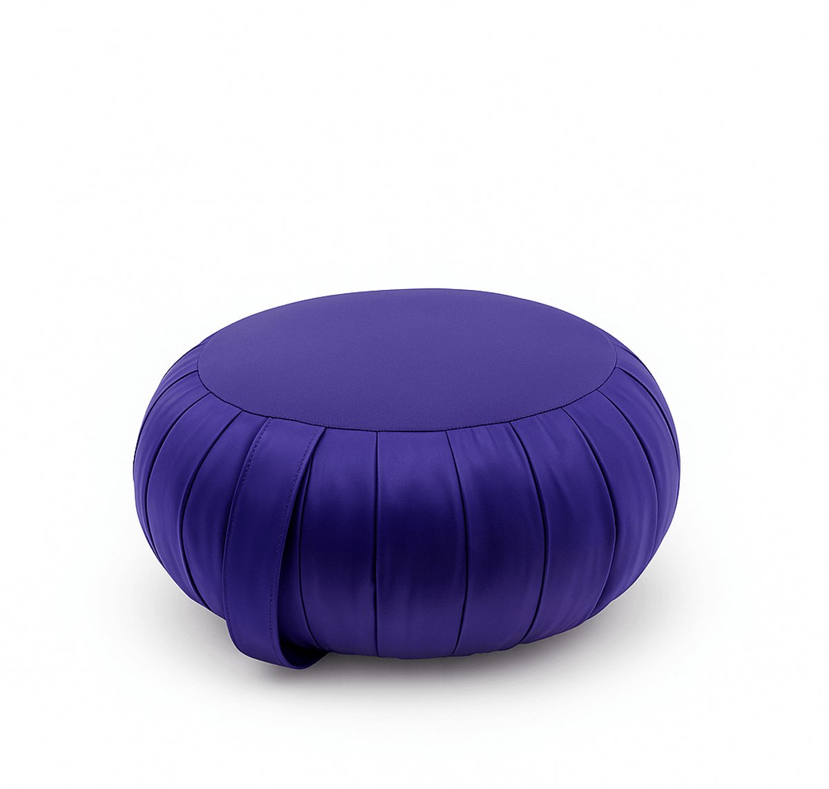 Zafu meditatiekussen rond 35 cm – hard & stevig kapok – yoga kussen / meditatiekussen – Spirit paars/blauw – met draaglus