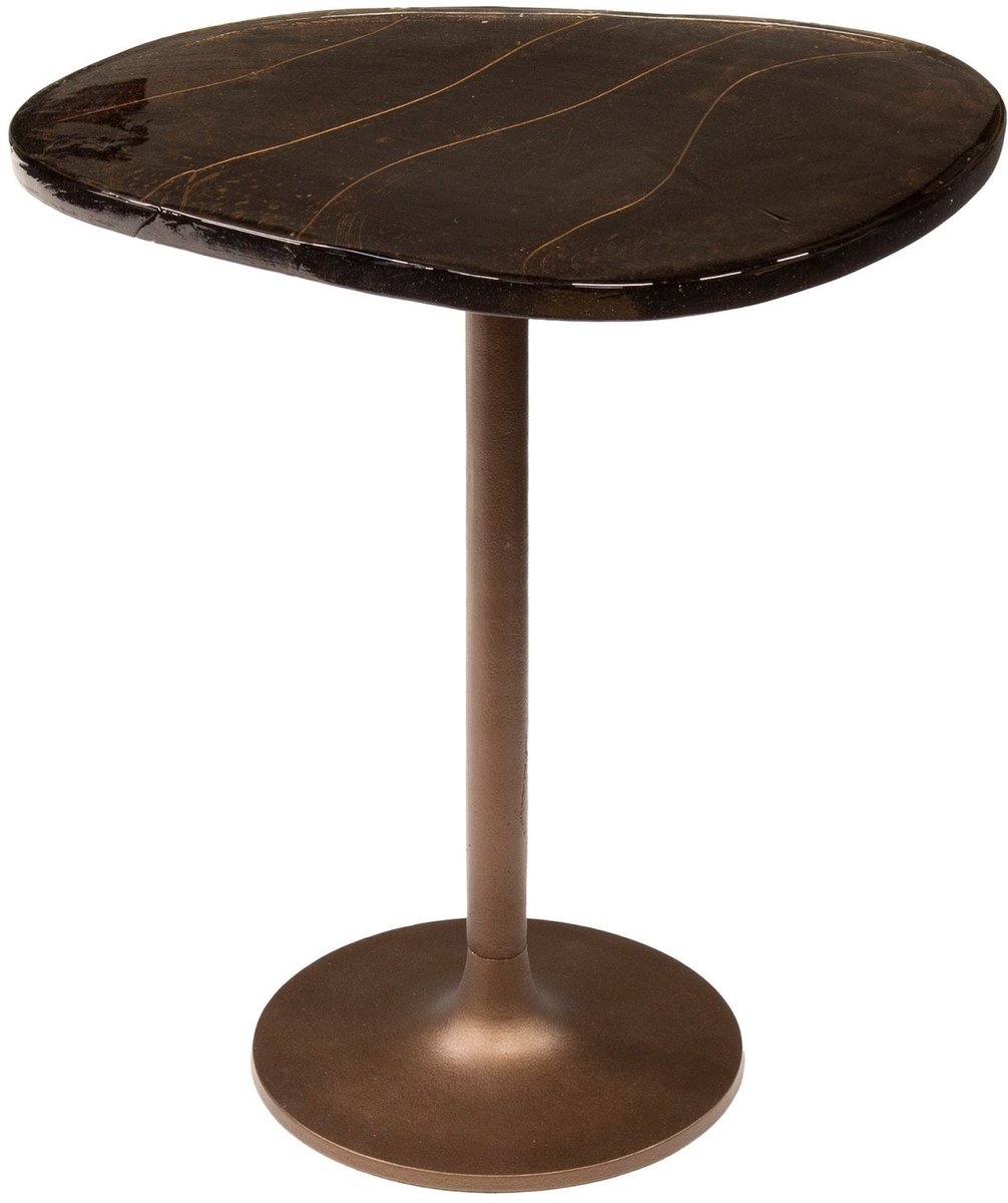 Luxe Bijzettafel Koper (50x42x55 cm) - Bijzettafetljes Woonkamer - Industriële Sidetable - Decoratie Salontafel - Antieke Ronde Tafelset - Salon Tafel Industrieel & Landelijk - Koffietafel