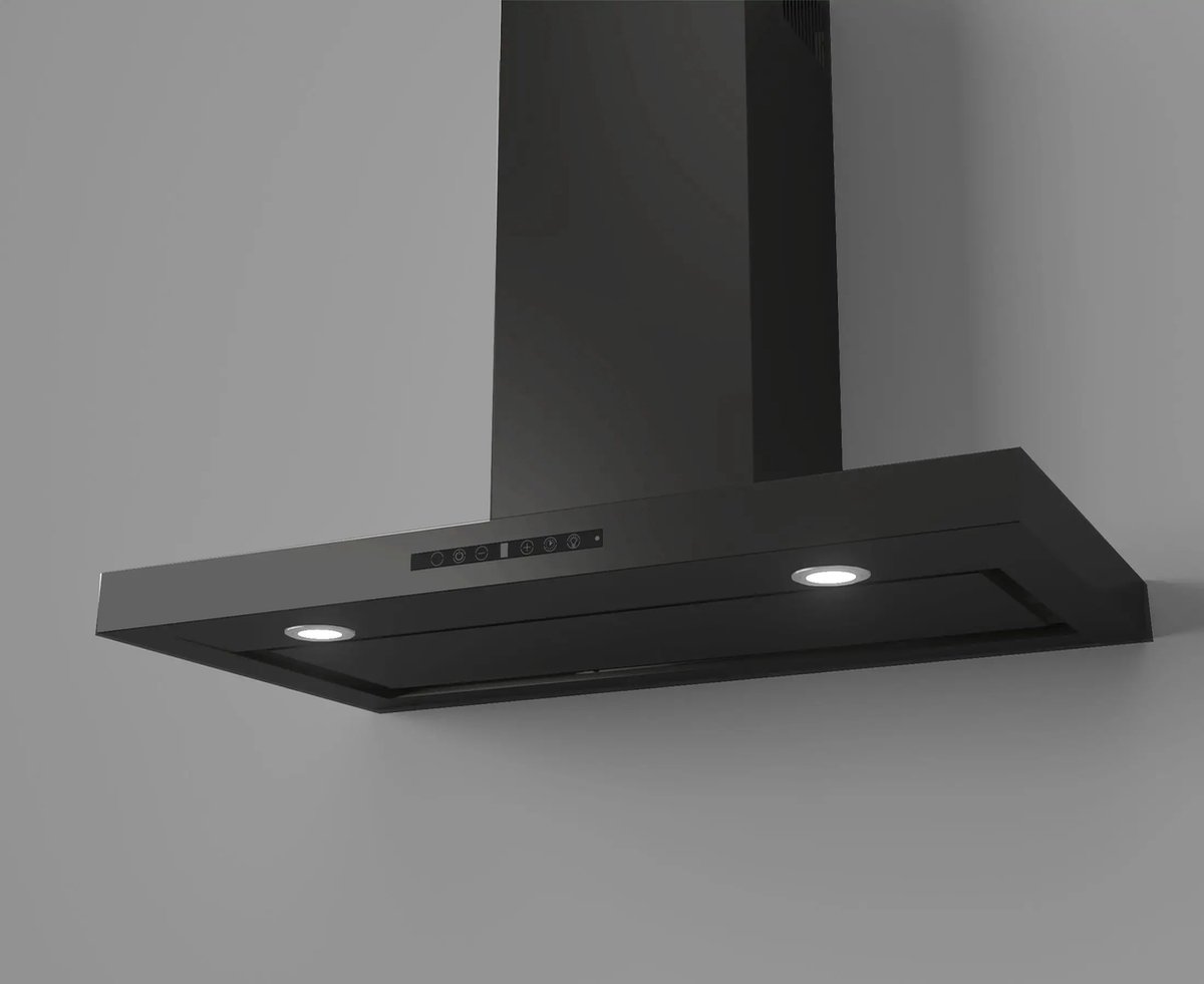 Stoves Level 900 RC - zwart - 90 cm afzuigkap