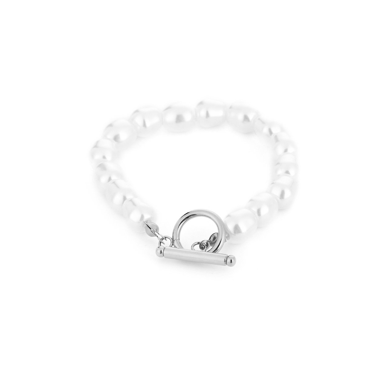 Pearl Majesty Armband | RVS (verkleurt niet) | Zilverkleurig | Cadeau voor haar | Kerst | Verjaardag Cadeau