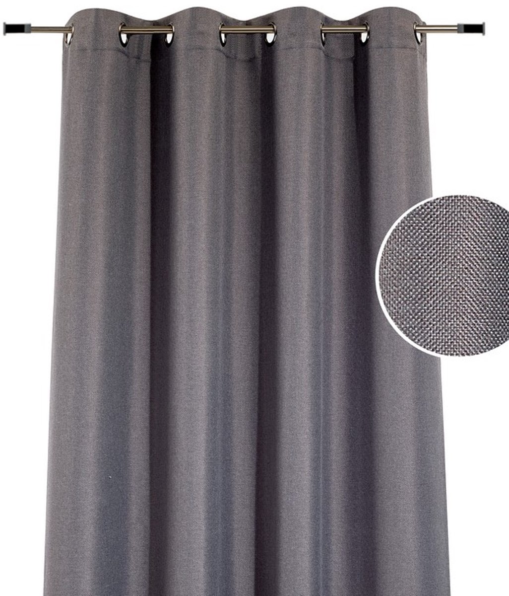 Home Style Kant en Klaar Gordijn – Verduisterend – Met Ringen – 135x260 cm – Grijs