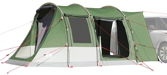 vidaXL - Autotent - 2-persoons - waterdicht - groen van Vidaxl — afbeelding 3