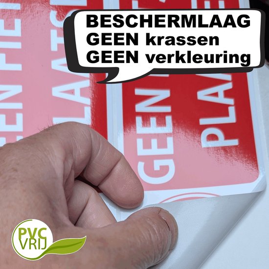 Jerma - Geen Fietsen plaatsen stickers - 2 stuks 8 x 25 cm -Vinyl - PVC vrij - zelfklevend