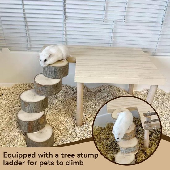 Ferplast Caviahuisje Hout Sin 4645 - Kooi Accessoire - 26x18.5x13.5 cm - Huisje - Pets Place