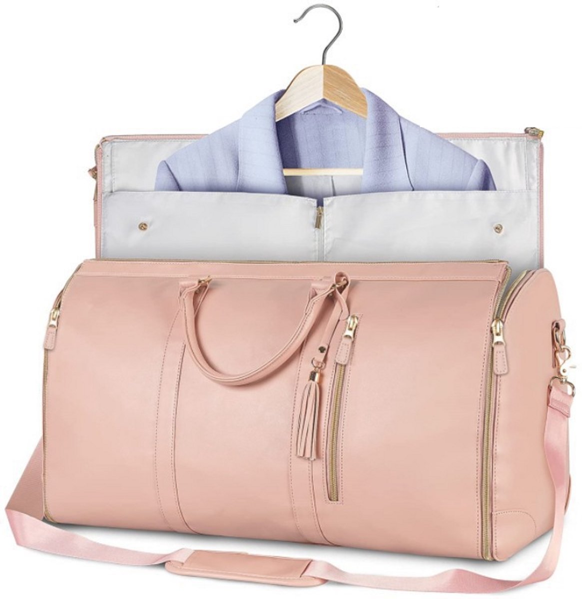 Opvouwbare Reistas - Weekendtas - Leren Handbagage Tas- 55*35*25 cm - Dames Heren - Sporttas Heren - duffel bag - Roz