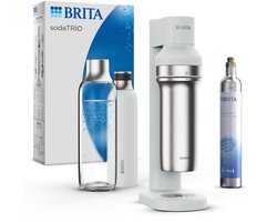 BRITA - SodaTRIO - Bruiswatertoestel - Soda - Wit - incl. 1 BRITA flesvoet, 1 BRITA CO2 cilinder, 1 glazen fles, 1 kleine rvs fles