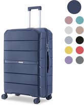 SKYCASES Urban Adventurer - Handbagage Koffer - Cijferslot - 44L - Spinner wielen - Reiskoffer met Kofferslot - Lichtgewicht Trolley - Donkerblauw - V2