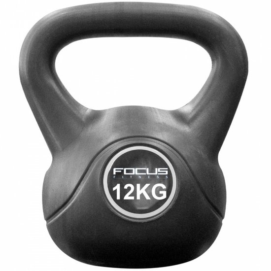 Focus Fitness - Kettlebell - 12 kg zwart