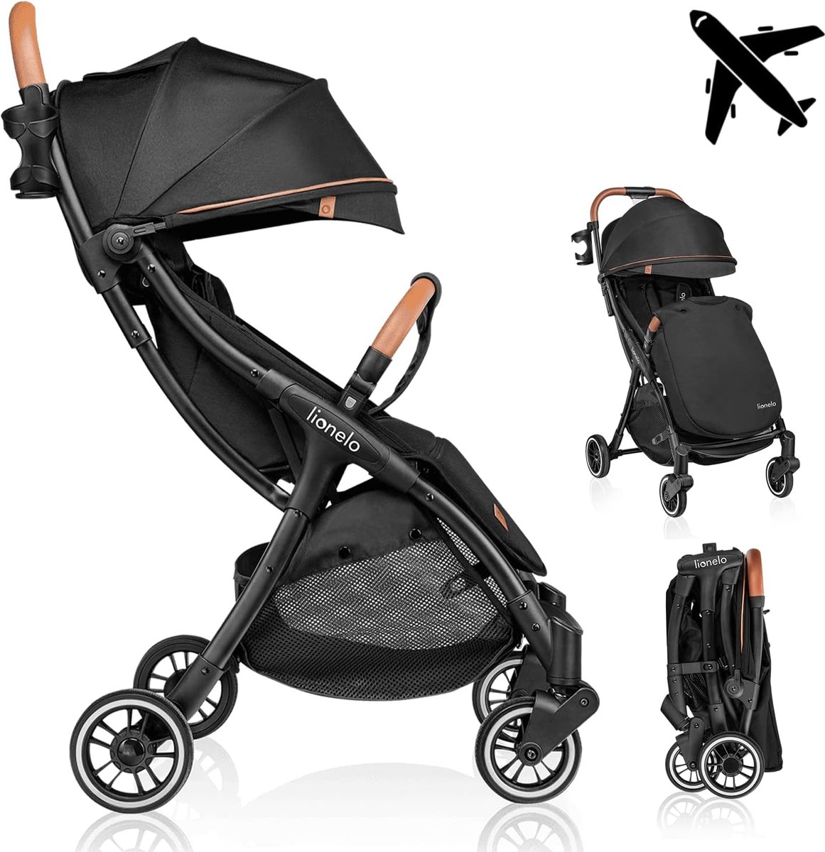 Lionelo Buggy Julie One - Kinderwagen Premium - Automatisch opvouwen - Wandelwagen tot 22 kg - Comfortabele zitje