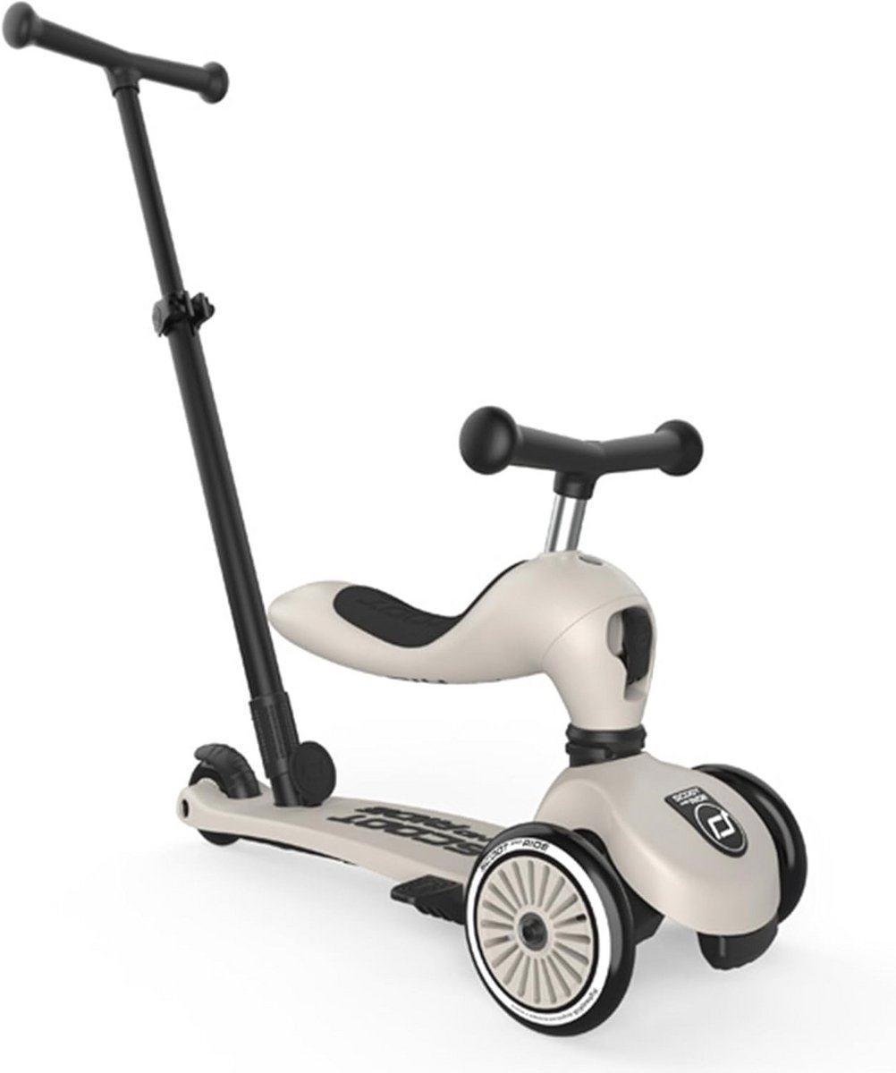 Image of 2-in-1 Kinderen Kickboard en Loopfiets met Verstelbare Zithoogte en Duwstang