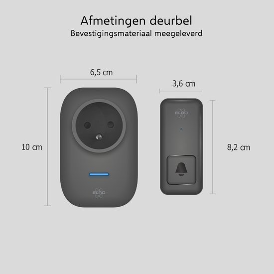 ELRO DB4000PF-P1C2B Draadloze Kinetische Deurbel Set - Belgische Versie - met 2x Plug-in Ontvanger met Stopcontact - Geen Batterijen nodig — afbeelding 5