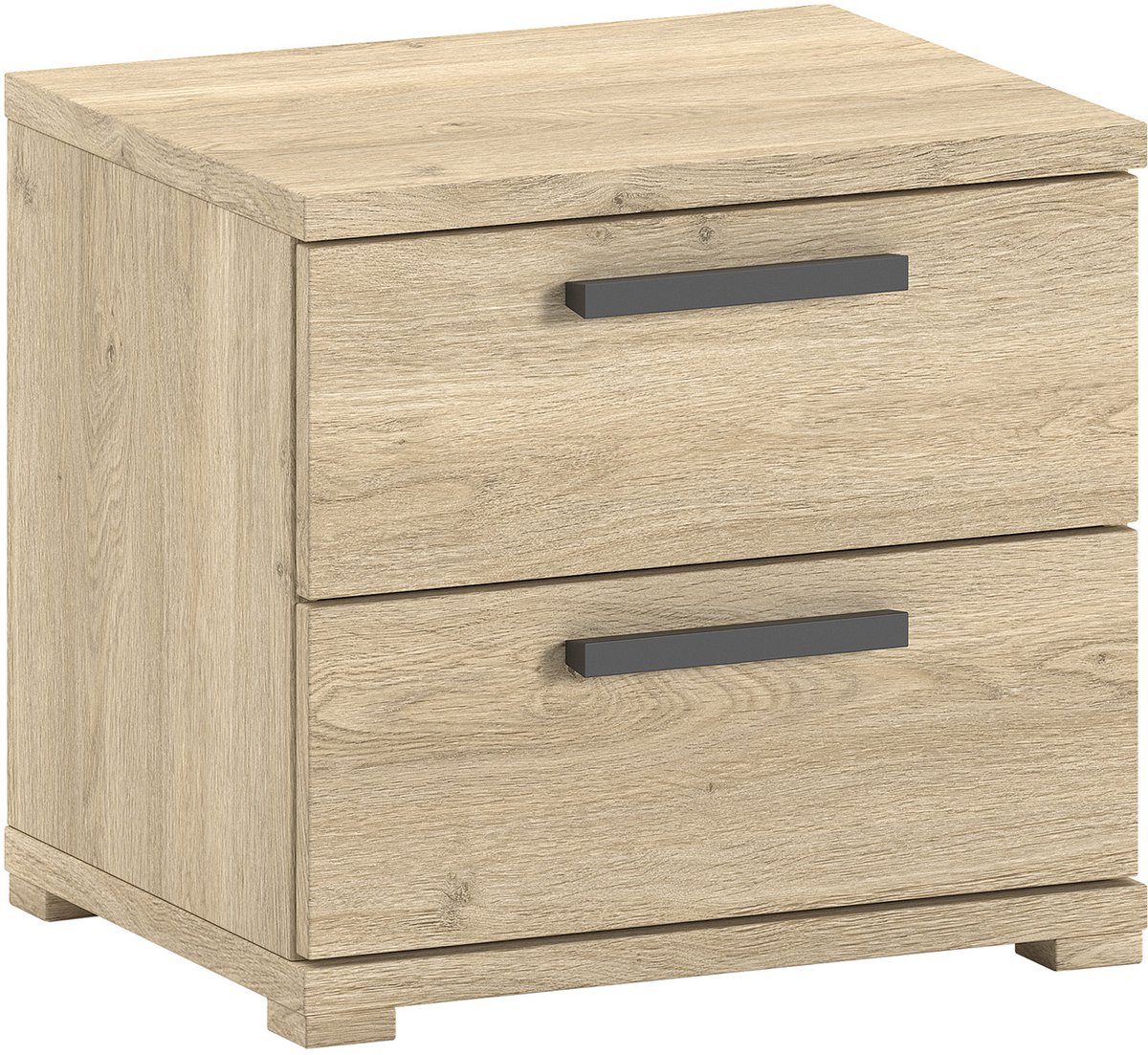 Nachtkastje Sammie - 50x39x47cm - Met Twee Lades - Eikdecor