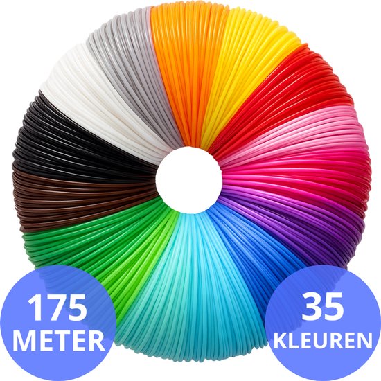 Filament Montzys® pour stylo 3D - 175 mètres et 35 couleurs différentes - Recharge - Dessin - Jouets