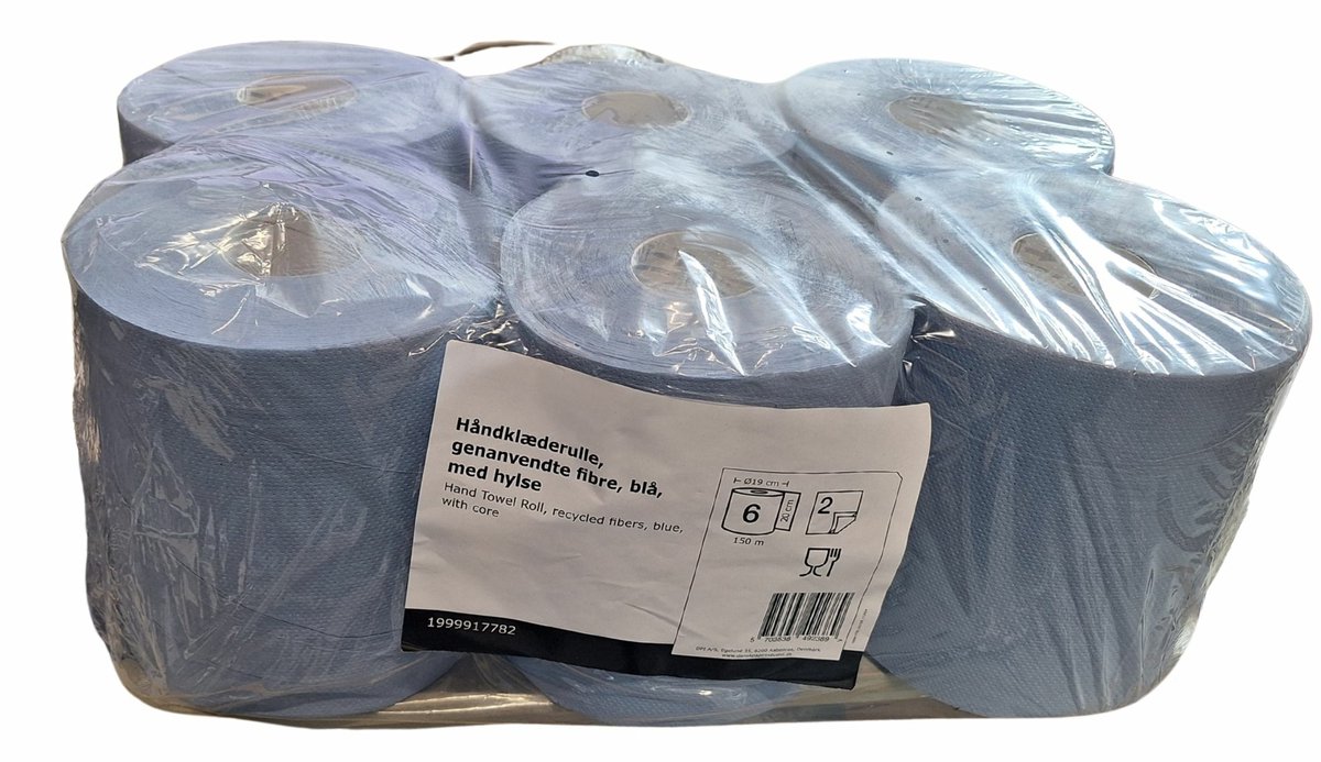 Abena Midi Handdoekrol – 2-laags – 150 meter – Blauw – Gerecycled papier – Met spiraalhuls