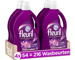 Fleuril Wasmiddel 54 wasbeurten Color Blossom - 4 x 2,430 liter - Voordeelverpakking
