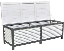 Imperatoris - Opbergbox - Tuinkussenbox - Waterdichte Tuinbox met Inklapbaar Deksel - Opbergdoos - Opbergboxen voor Buiten - Tuinmeubelen - Hout Opbergboxen - 46 x 140 x 52 cm - Grijs