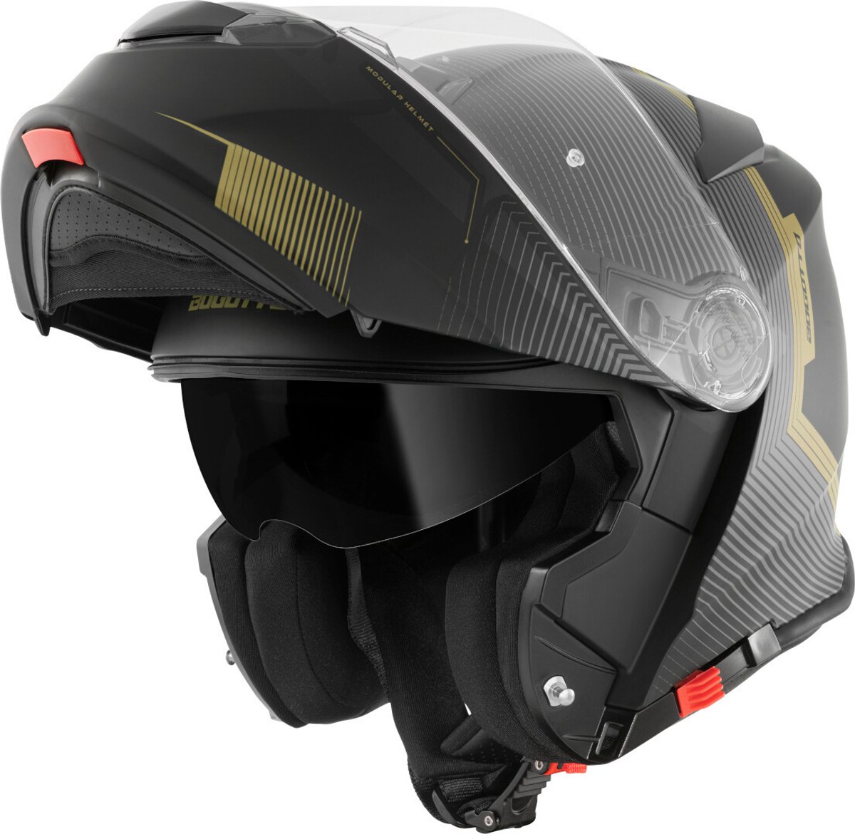 Bogotto H271 Wayke Mat Zwart Groen Systeemhelm - Maat M - Helm
