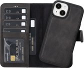 Lykke iPhone 15 Hoesje – Echt Leren Wallet Case met MagSafe – Uitneembare Backcover – Zwart