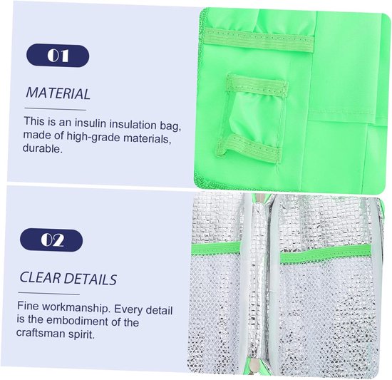 1 stuk - Multifunctionele koeltas - Geïsoleerde tas - Diepvriestas - Draagbare koeltas - Diepvriestas - Reismedicijnen opbergtas - Geschikt voor het bewaren van insuline, medicijnen - 20 * 9 * 4 cm van Merkloos — afbeelding 5