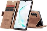 CASEME Samsung Galaxy Note 10 Retro Wallet Hoesje - Bruin