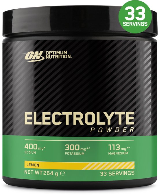 Poudre d'électrolytes Optimum Nutrition - Citron - Boisson sportive électrolytique - Poudre - Sans sucre - Boisson électrolytique - 246 grammes (33 portions)