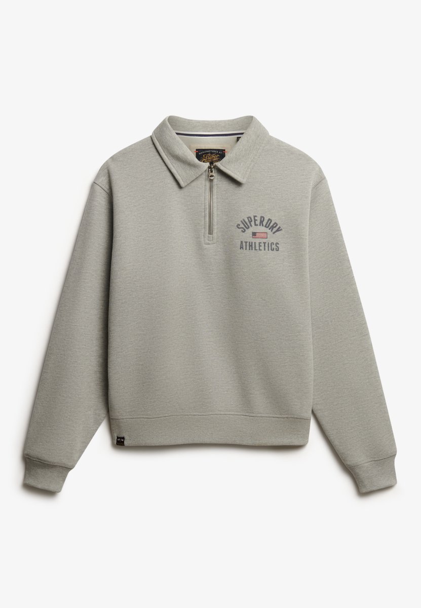 Superdry Athletic Collared Halve Rits Trui Dames Truien Grijs