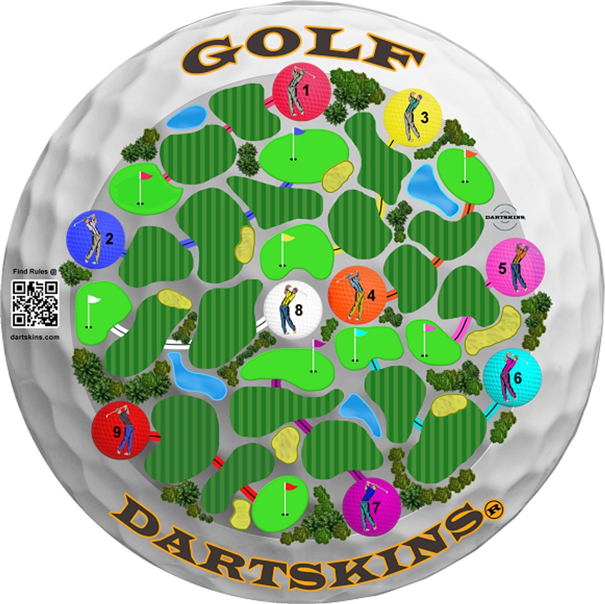 Dartskins Golf - Dartspel - Golfbaan Thema - Voor Meerdere Spelers - Met Obstakels & Bunkers