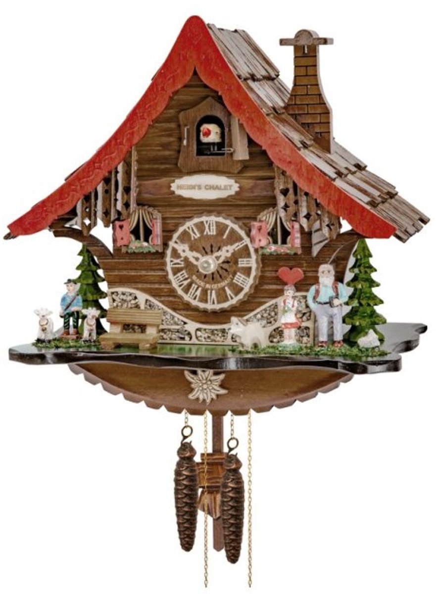 Engstler 4713_Q - Koekoeksklok - Kwarts - Notenhout - 25 cm Bruin