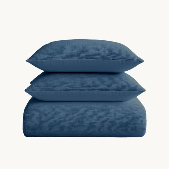 Decoware Dekbed zonder Overtrek - Easy dekbed - Hoesloos Dekbed Wasbaar - Incl. Kussensloop - All Season - Mousseline Petrol - 140x200