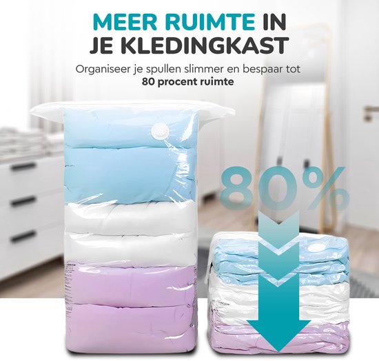 Storage Master Vacuüm opbergzakken voor kleding, 35 luchtdichte vacuümafdichting, ruimtebesparende zakken voor kleding, dekens en dekbedden (35 stuks