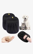 Lot de 2 gants de toilettage pour animaux de compagnie – Gloves d'épilation – Gant de brosse doux pour démêlage – Réutilisables – Pour chiens et chats à Bont longs et courts – 24 x 16 cm