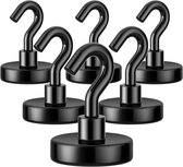 4 stuks magneethaken, extra sterk, zwarte neodymium-haken