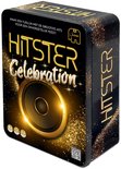 Zijkant van een zwarte doos met gouden glitter en "Hitster" tekst.