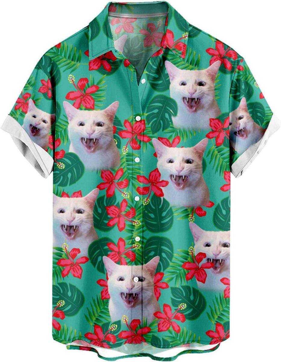 Zomerse Hawaii shirts met grappige bloemenprint voor heren - Luxe en formeel - Korte mouwen - Volwassenen