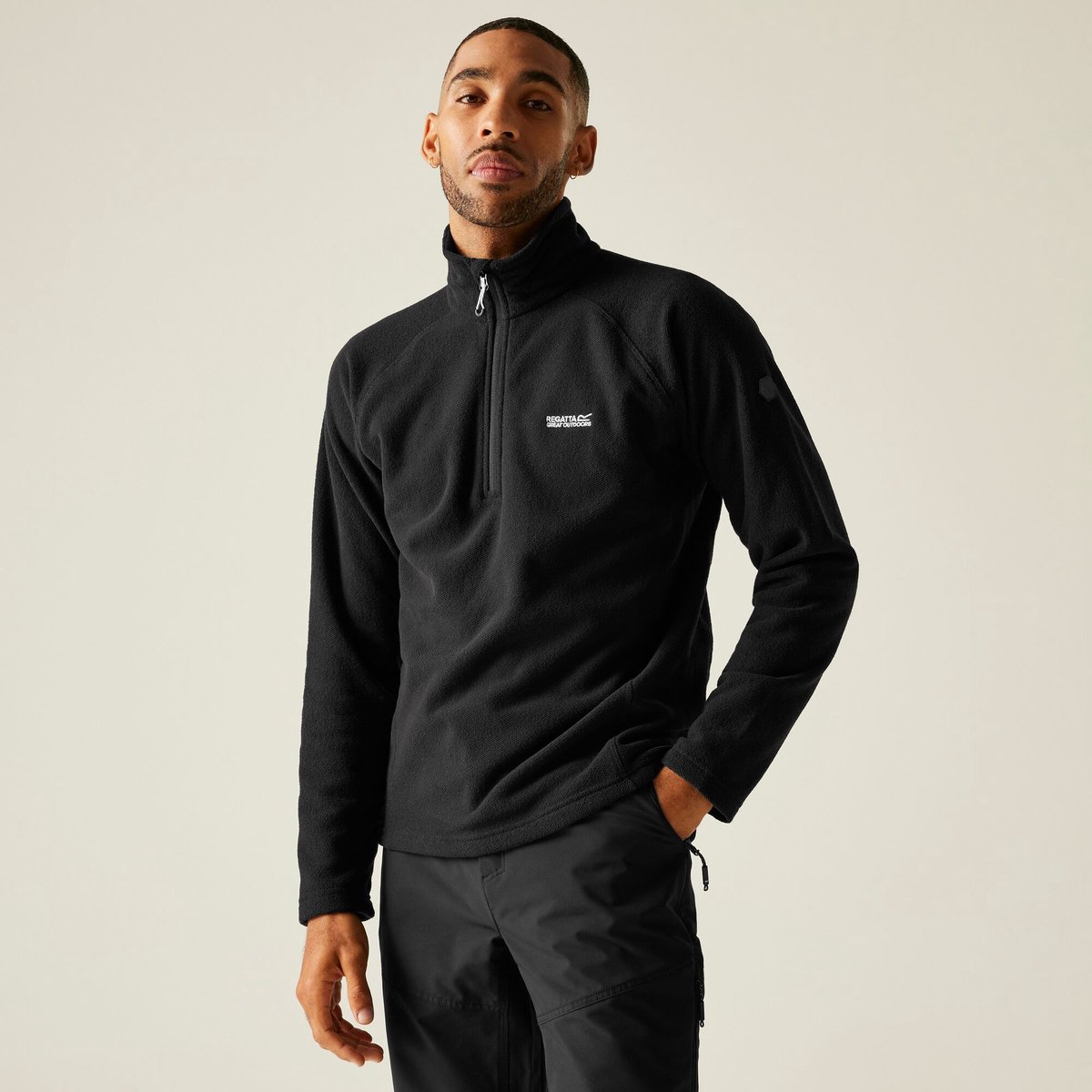 Fleece Heren Voor Hiking Kenger Zwart