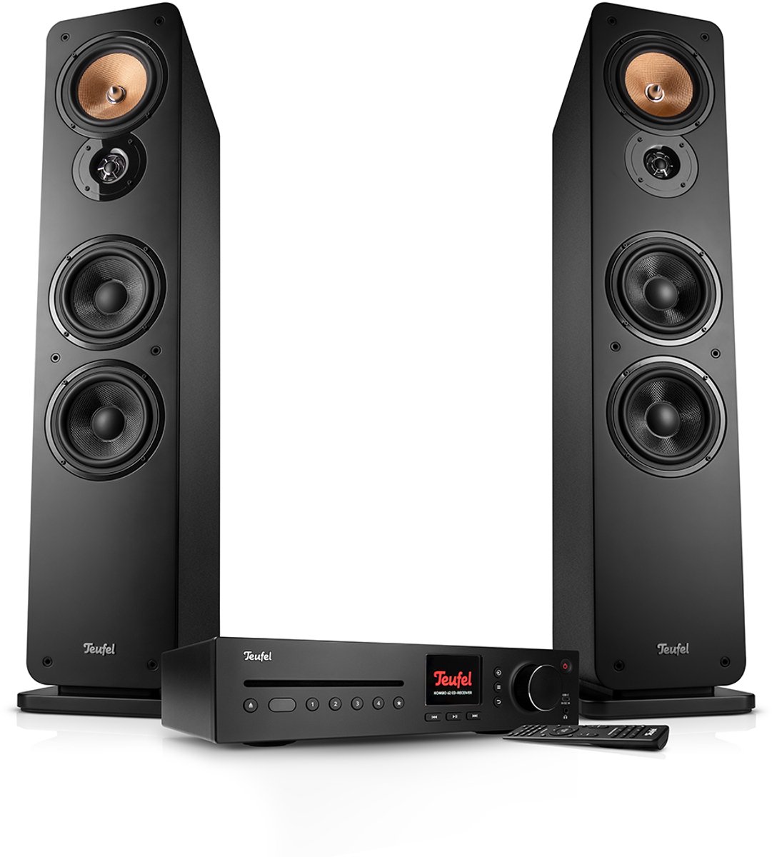 Teufel ULTIMA 40 KOMBO 3 - Compleet stereosysteem met vloerstaande speakers & cd-receiver, Wifi, bluetooth, Spotify Connect, DAB+/FM - zwart
