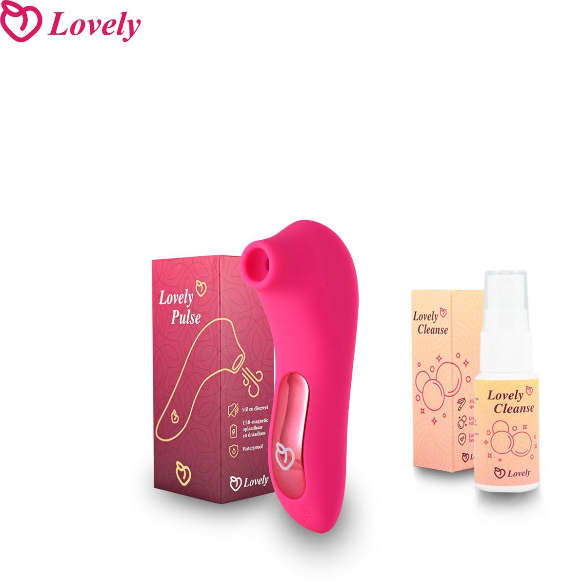 Lovely Pulse-Lovely Cleanse-Luchtdruk Vibrator-Clitoris Stimulator-Sucking-vrouwen– Antibacteriële Seksspeeltjes Reiniger-Toy Cleaner Spray