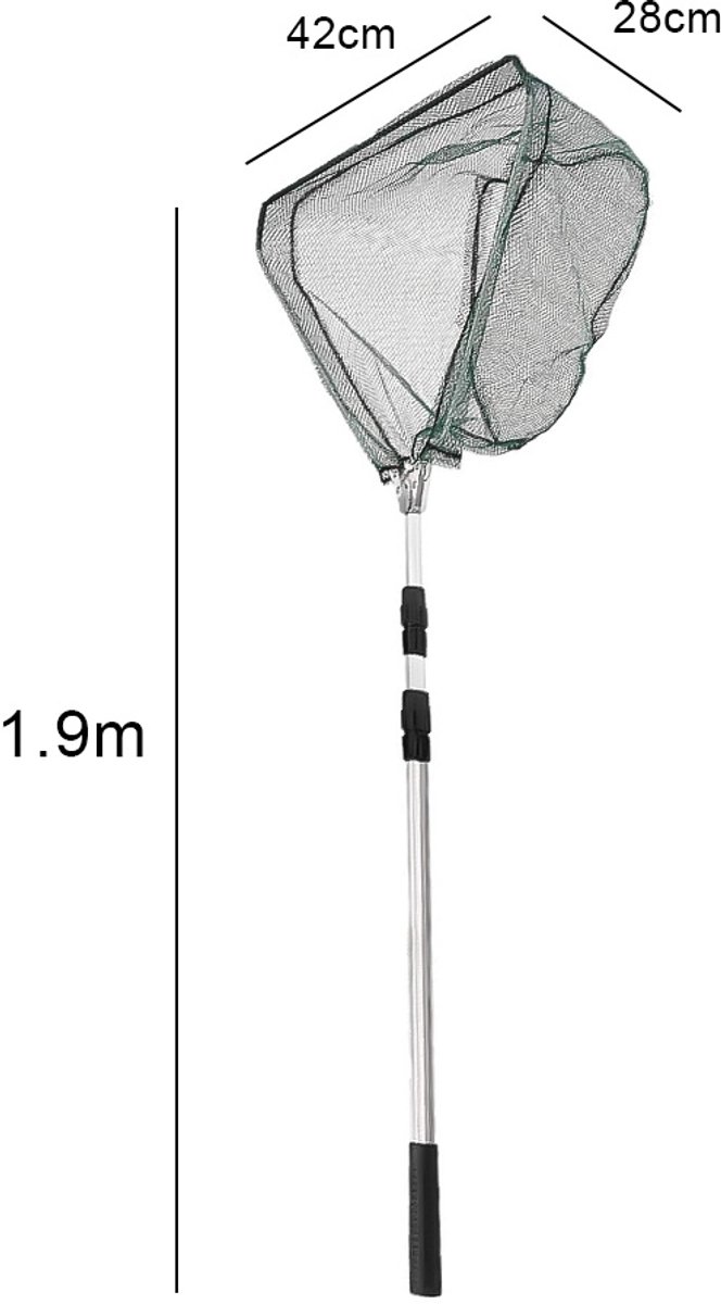 Visnet - 190 cm Telescopisch Visnet met Steel - Visnet - Opvouwbaar Visnet - Lange Steel - Geschikt voor Vijver-, Karper- en Forelvissen — afbeelding 3