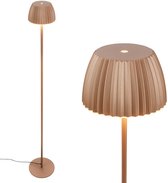 BRILONER Luca – LED Vloerlamp – dimbaar met touchbediening – staande lamp warm wit licht – koffie kleur – Ø19 x 124 cm